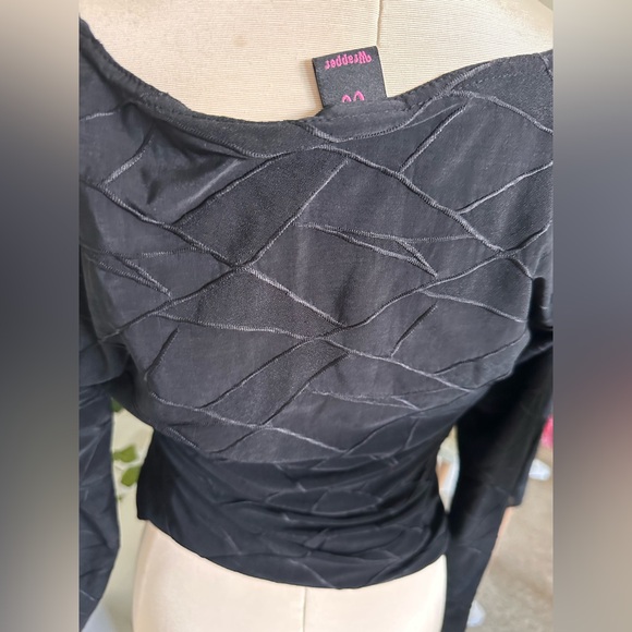 Wrapper Goth Black Lined Blouse Size Small/Medium - Picture 4 of 8